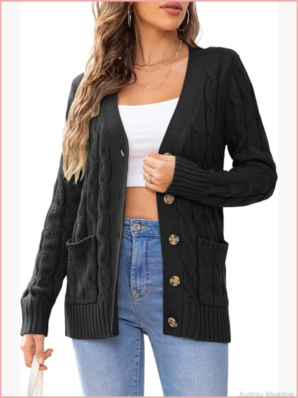 Cardigan Sweaters for Women Open Front Cable Knit Casual Fall Winter Outerwear